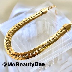 18k Braided Gold Chain Bracelet